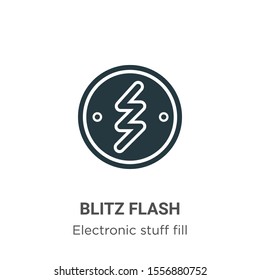 Blitz flash vector icon on white background. Flat vector blitz flash icon symbol sign from modern electronic stuff fill collection for mobile concept and web apps design.