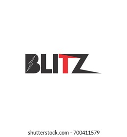 BLITZ letter with lightning storm logo design vector