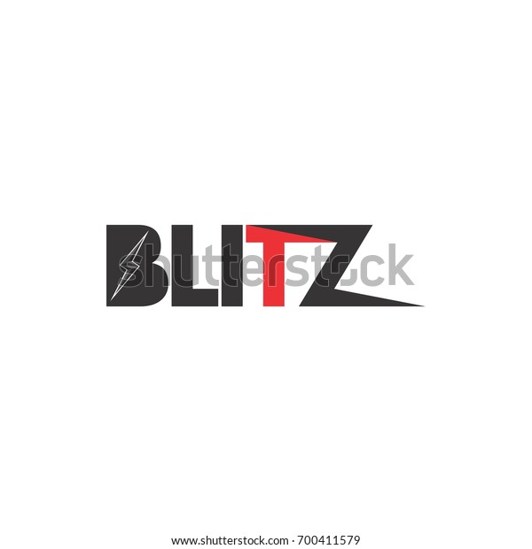 Blitz Letter Lightning Storm Logo Design Stock Vector Royalty Free