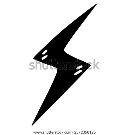 blitz lightning thunder hand drawn glyph illustration