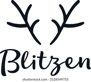 Blitzen rena. Natal renas nomes vetor ilustrações