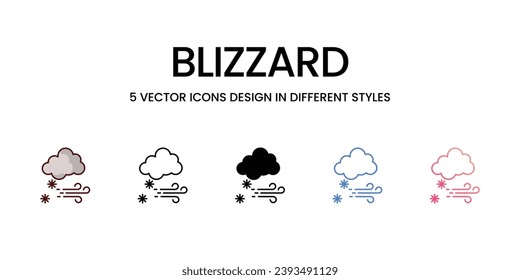 Blizzard Icon Design in Five style with Editable Stroke. Line, Solid, Flat Line, Duo Tone Color, and Color Gradient Line. Suitable for Web Page, Mobile App, UI, UX and GUI design.