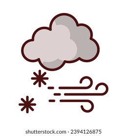 Blizzard icon isolate white background vector stock illustration