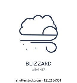 Blizzard icon. Blizzard linear symbol design from Weather collection. Simple outline element vector illustration on white background.