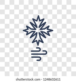 Blizzard icon. Trendy linear Blizzard logo concept on transparent background from Weather collection