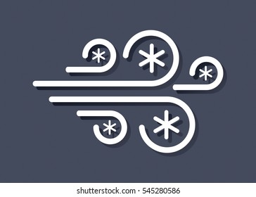Blizzard icon, vector illustration. Flat design. The linear character of the Wind and snow.