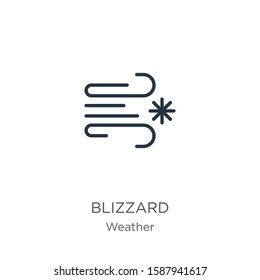 Blizzard icon vector. Trendy flat blizzard icon from weather collection isolated on white background. Vector illustration can be used for web and mobile graphic design, logo, eps10
