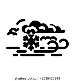 blizzard natural phenomena glyph icon vector. blizzard natural phenomena sign. isolated symbol illustration