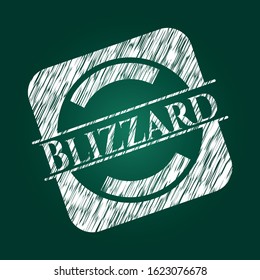 Blizzard on blackboard. Vector Illustration. Detailed.