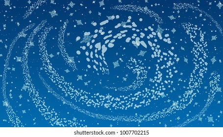 Blizzard on blue background.