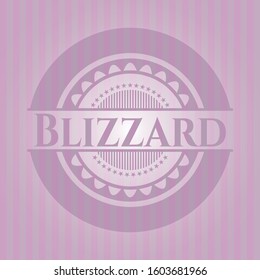 Blizzard pink emblem. Vintage. Vector Illustration. Detailed.