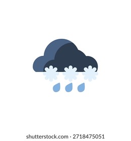 Icono de Vector de lluvia de la ventisca. Estilo plano del icono del Clima. Uso perfecto para el logotipo, la presentación, el Sitio web, y más. estilo moderno del color del diseño del icono