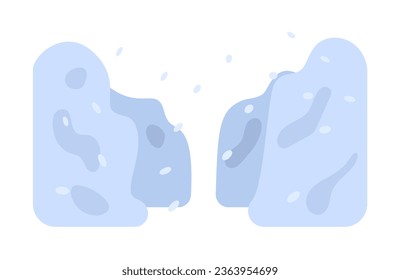 Blizzard semi flat colour vector object. Large snowdrift. High walls of snow. Editable cartoon clip art icon on white background. Simple spot illustration for web graphic design