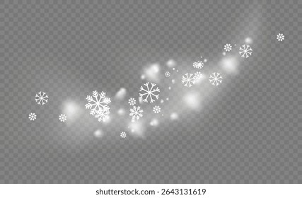Blizzard storm with falling snow and textured background. Defocused magic snowflake dust for wintertime scenes. New year holiday particle overlay with light and abstract glitter.