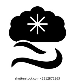 Blizzard Vector Glyph Icon For Personal And Commercial Use.
