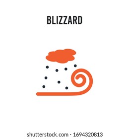 Blizzard vector icon on white background. Red and black colored Blizzard icon. Simple element illustration sign symbol EPS
