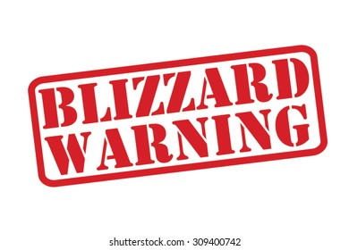 BLIZZARD WARNING red Rubber Stamp vector over a white background.