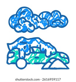 blizzard weather doodle icon sketch vector. blizzard weather sign. isolated symbol illustration