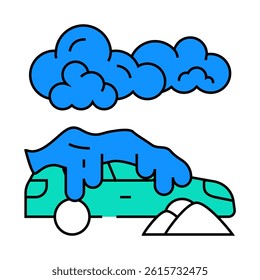 blizzard weather line icon vector. blizzard weather sign. isolated symbol illustration
