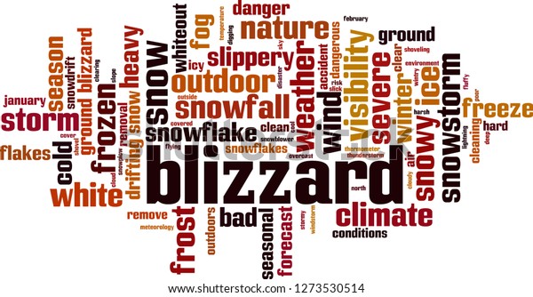 Blizzard word cloud concept. Vector illustration 