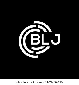 BLJ letter logo design on black background. BLJ creative initials letter logo concept. BLJ letter design.
