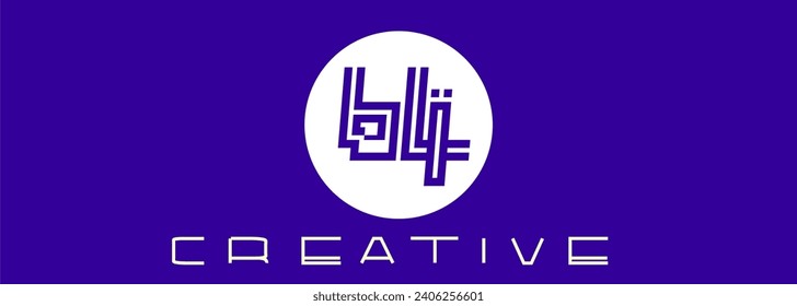 Plantilla de vector de identidad creativa del tipo de letra del círculo abstracto del logotipo de bLj