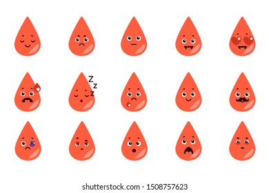 bllood red drop vector collection white background