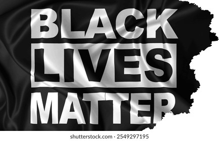 BLM Black Lives Matter flag vector with torn edges on transparent background