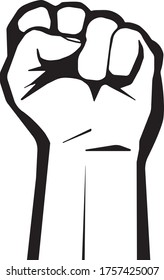 BLM  Black Lives Matter Protest Activism Fist Vector Graphic With Raised Fist Icon , Stamp