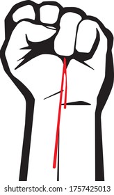 BLM  Black Lives Matter Protest Activism Fist Vector Graphic With Raised Fist Icon , Stamp