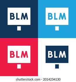 Blm blue and red four color minimal icon set