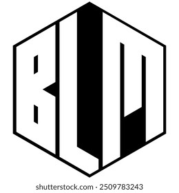  "BLM" monogram text logo for personal, organizational or business use.