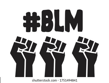 #BLM Protest Fists Vector Black And White