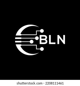BLN Letter logo black background .BLN technology logo design vector image in illustrator .BLN letter logo design for entrepreneur and business.
