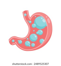 Bloated gassy stomach graphic icon symbol