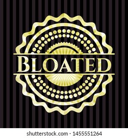 Bloated gold shiny badge. Vector Illustration. Detailed.