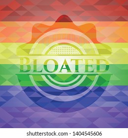 Bloated lgbt colors emblem. Vector Illustration. Mosaic.