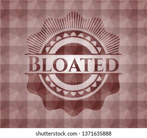 Bloated red seamless emblem with geometric pattern.