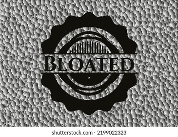 Bloated retro style black emblem with grey bubbles background. Vector Illustration. Detailed. 