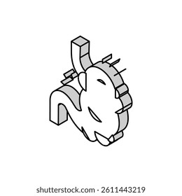 bloating digestion system isometric icon vector. bloating digestion system sign. isolated symbol illustration