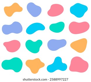 Blob abstract fluid shapes hand drawn collection