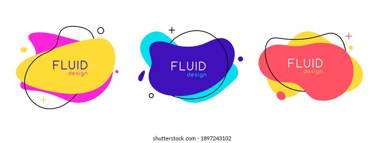 Blob abstract shape organic banner design element. Vector fluid round shape liquid amoeba