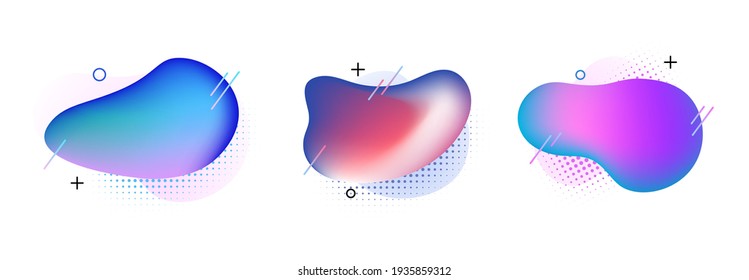 Blob Abstract Shape Organic Banner Design Element. Vector Fluid Round Shape Liquid Amoeba