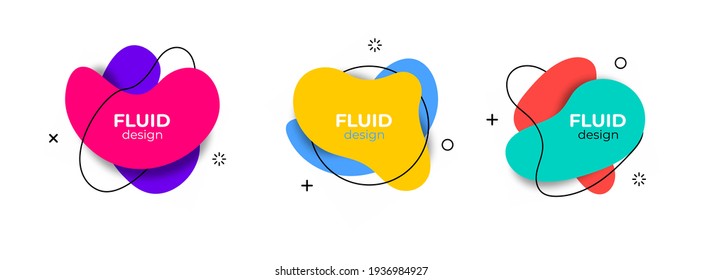 Blob abstract shape organic banner design element. Vector fluid round shape liquid amoeba illustration eps 10