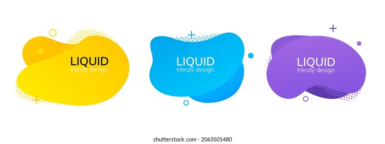 Blob abstract shape organic banner design element. Vector fluid round shape liquid amoeba