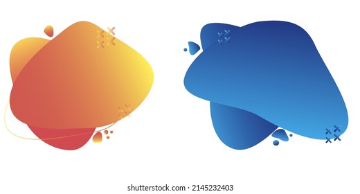 Blob con forma abstracta elemento de diseño de banner orgánico. Conjunto de manchas acuáticas abstractas aisladas de color gradiente o dinámico. Aceite de vectores de forma redonda líquido ameba.