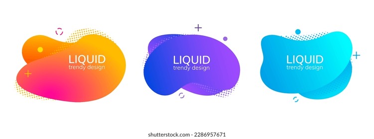 Blob abstract shape organic banner design element. Vector fluid round shape liquid amoeba