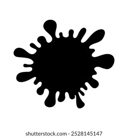 A blob, an abstract spot with streaks, hand-drawn isolated on a white background, vector. Decorative element, background with a place for text, design, decoration. The flat shape of a spilled liquid