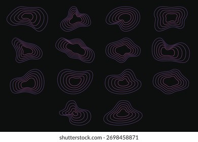 Blob in Blend Line Style for Groovy Design Ornament