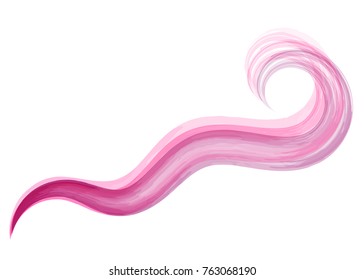 Blob brush paint colored backdrop. Speed energy liquid splash. Bright colorful female spring summer border. Vector illustration speed line grunge drop. Watercolor abstract pink wave background.